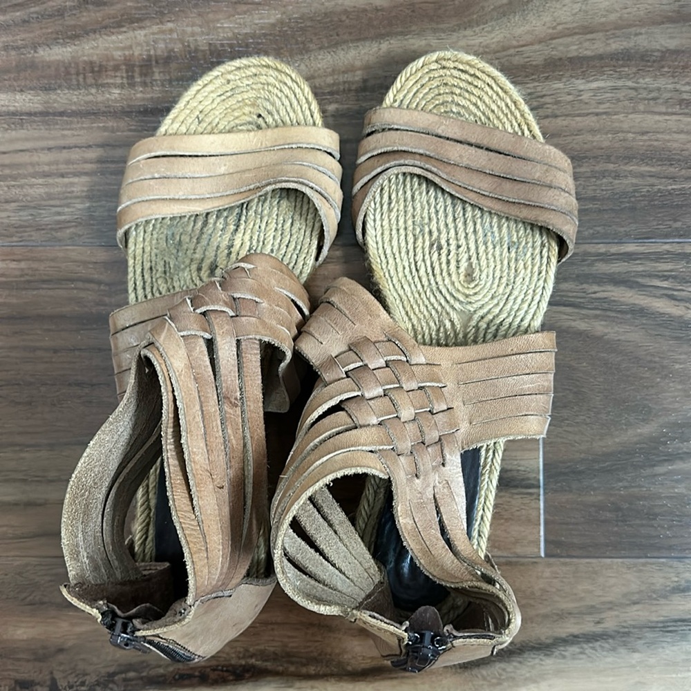 Eric Michael leather wedge sandals